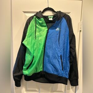 Nike Sportswear Essentials Green, Blue & Black Colorblock Windbreaker Jacket